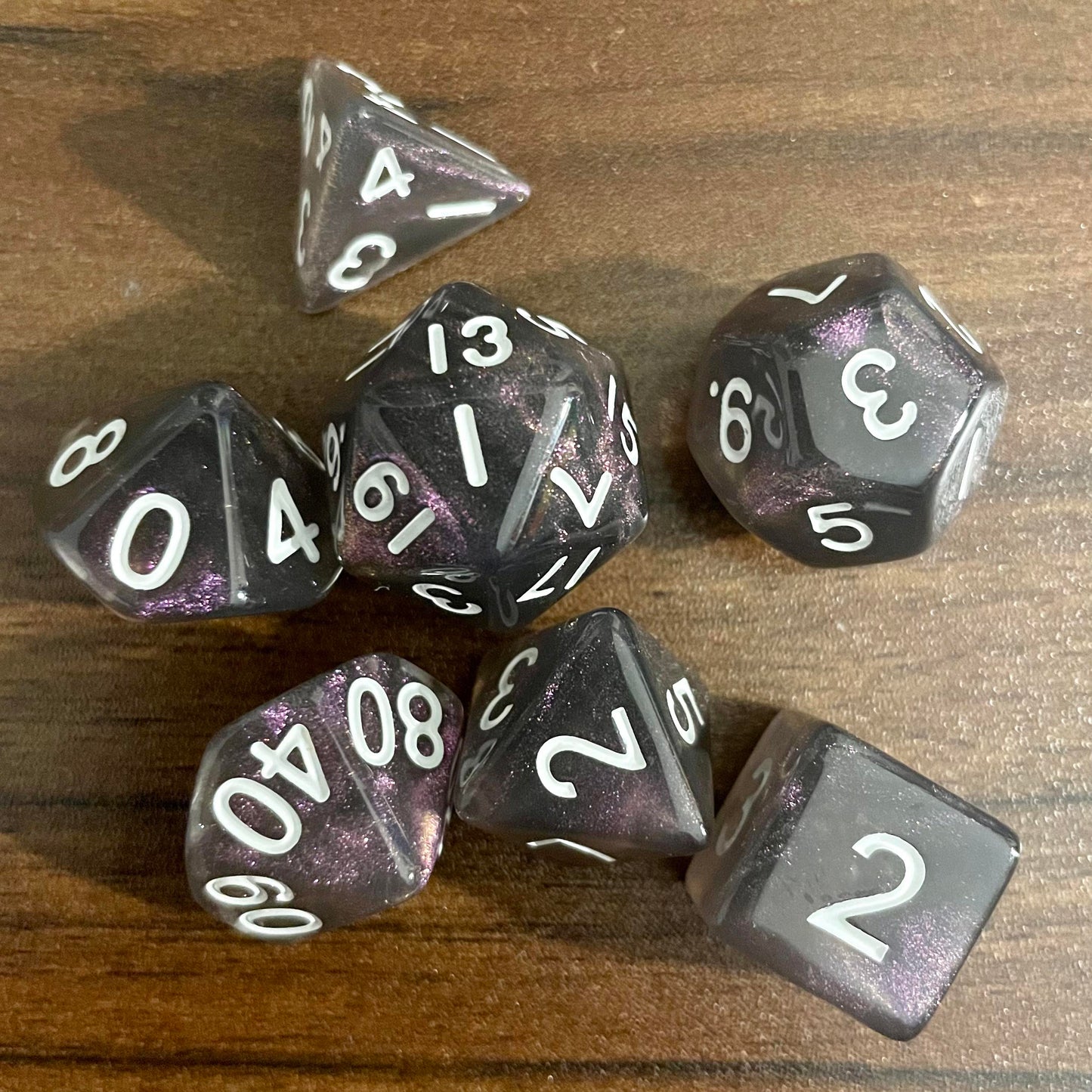 Stardust Acrylic Polyhedral Dice Set | 16mm